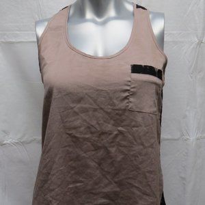 Papaya Mauve & Black Tank Top Blouse